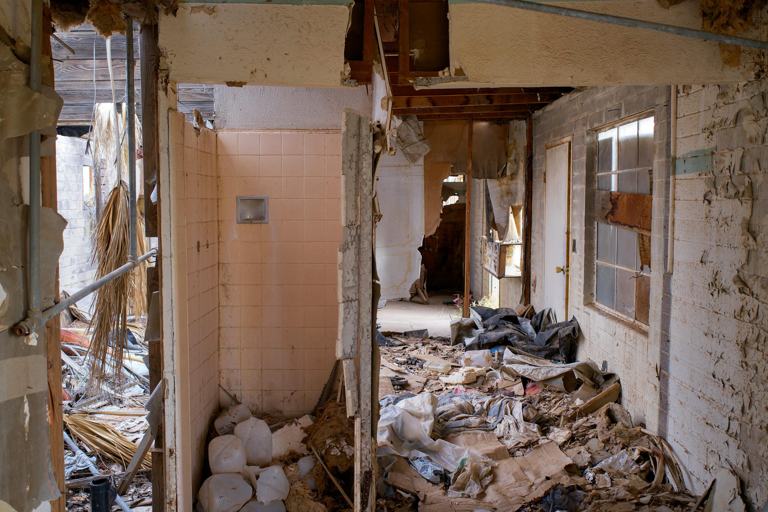 Explore the haunting beauty of this abandoned building, showcasing urban decay and dereliction.